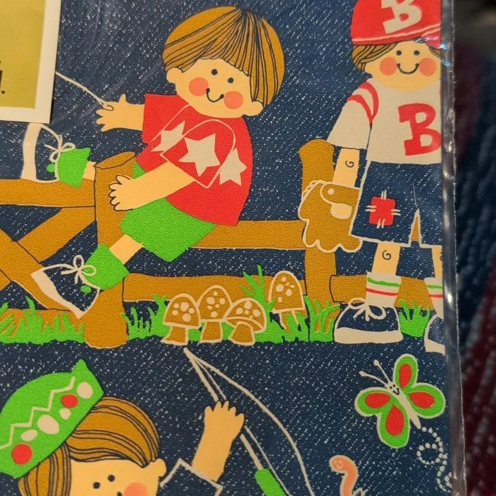 Vintage Buzza Kids Happy Birthday‎ Wrapping Paper NIP Rare